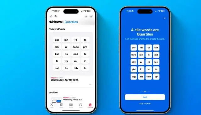 iOS 17.5更新:字谜合集再升级,新增排行榜与“Quartiles”游戏